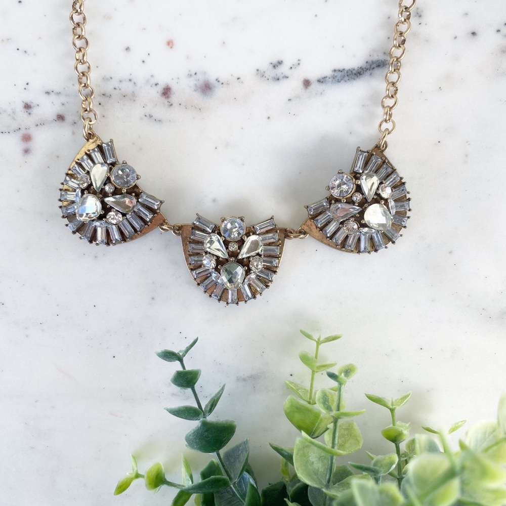 "Tenley" Necklace || Clear Crystal Statement - Picture 3 of 13